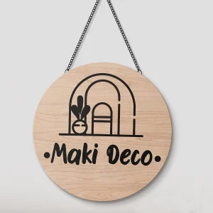 Letrero Portátil de 1 Cara – Madera Grabada